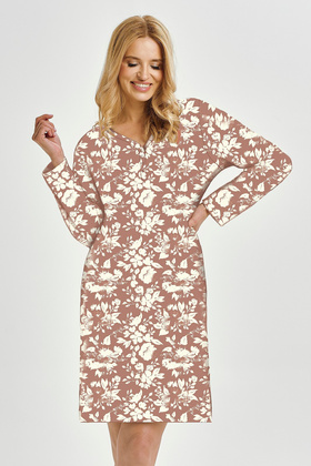 Koszula Taro Grace 3480 dł/r S-XL Z25/26 damska brązowy-kwiaty