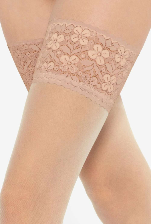 MICHELLE 01 Pończochy samonośne z koronką, visione