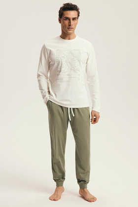 Piżama Henderson 43464 Local dł/r M-3XL cream