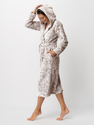 Szlafrok Key LGL 545 B25 S-XL ecru-mocca