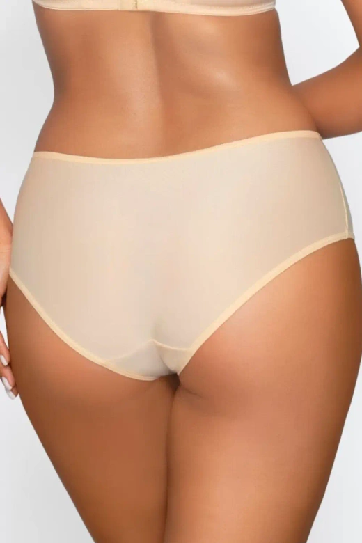 Klasyczne figi SOPHIA z tiulem i koronką, beżowe