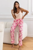Bawełniana piżama ISABELLA z bawełny w kwiaty, morelowa