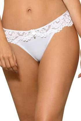 NEWIA WHITE Figi z koronką, biel