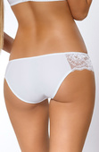 Figi CLEO z haftem i koronką, biel