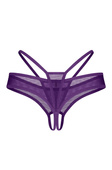 Stringi Obsessive Vibres Crotchless Thong S-3XL fioletowy