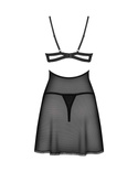 Komplet Obsessive Nutris Babydoll & Thong XS-2XL black