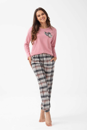 Piżama Luna 322 dł/r M-2XL Z25/26 damska różowy