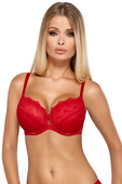 Biustonosz z koronką CASSI push-up  czerwony