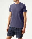 Piżama Atlantic NMP-380 kr/r S-3XL męska denim-granatowy