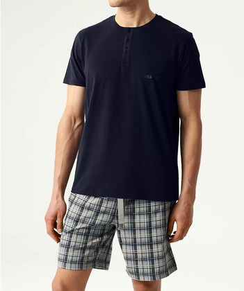 Piżama Atlantic NMP-380 kr/r S-3XL męska denim-granatowy