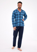 Piżama Cornette 114/82 dł/r 3XL-5XL męska rozpinana granatowy
