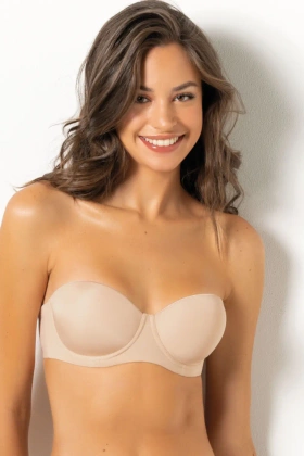 Biustonosz Bardotka Gładki Samonośny 2550, cipria/beż