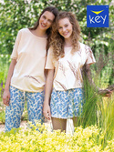 Piżama Key LNS 549 A24 kr/r S-XL jasny beżowy