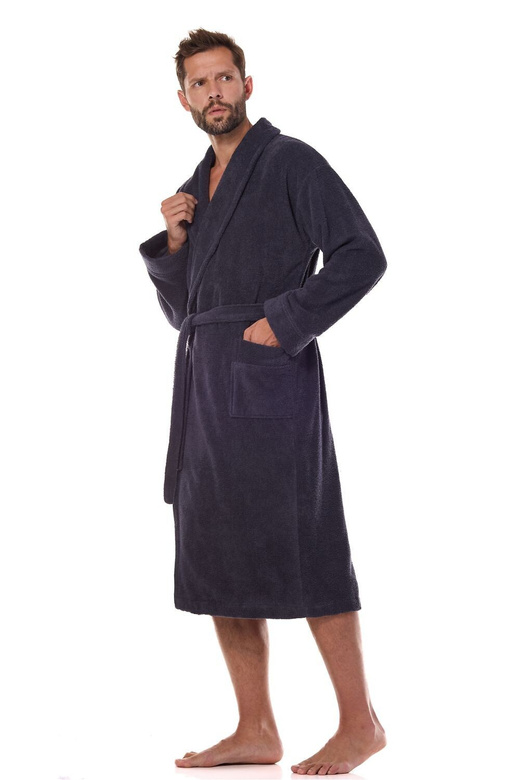 Szlafrok L&L 2450 M-2XL męski antracyt