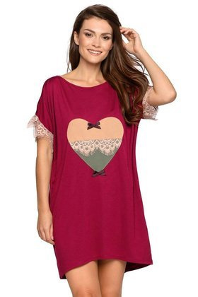 P-577 koszulka z sercem i koronką, burgund