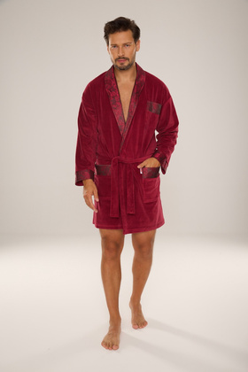 Szlafrok De Lafense 866 Noble M-2XL męski burgund