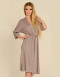 Szlafrok De Lafense 892 Visa długi 3XL-4XL damski mocca
