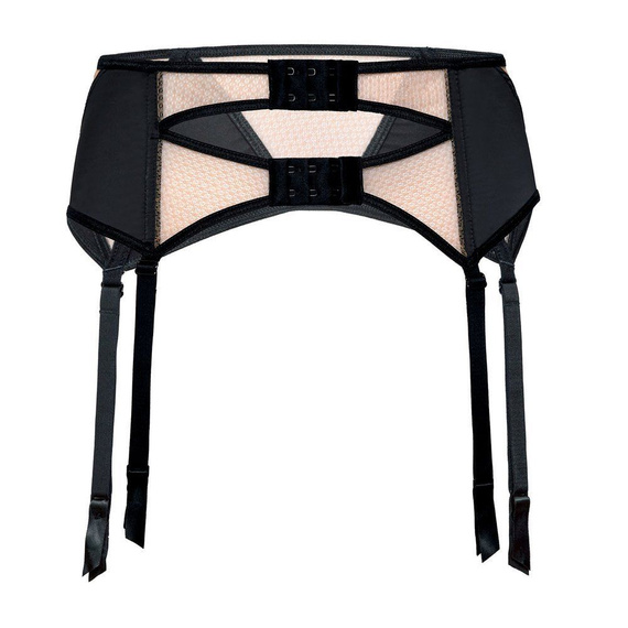 Pas do pończoch z beżową siateczką MEHENDI BLACK