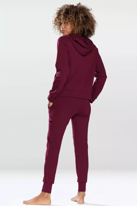 Modny komplet damski/dres z kapturem Seattle, bordo