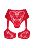 Figi Obsessive Belovya Garter Panties czerwony