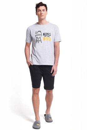 Męska piżama z krótkim rękawem i szortami Gianny, szara
