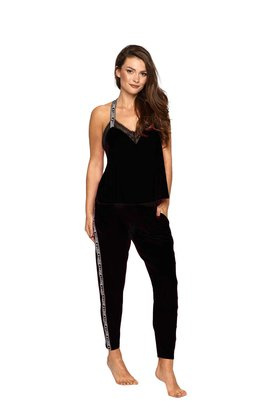 P-695/2 Długa piżama LOVE, czarna