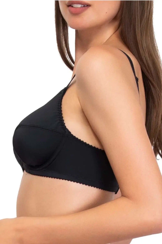 Gładki Miękki Biustonosz Donna 1962, negro/czarń