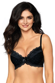 Biustonosz push-up LAGERTA BLACK, koronka czarny