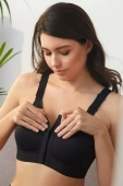 Biustonosz  miękki zapinany z przodu 8002, negro-czarny