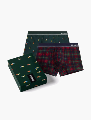 Bokserki Atlantic 2GMH-031/25 A'2 S-2XL zielony-granatowy