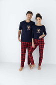 Piżama Sensis Lucy 3/4 Christmas S-XL granatowy-czerwony