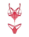 Body Obsessive Matildea Cupless & Crotchless Teddy S-XL czerwony