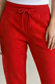 Spodnie dresowe jogger ze ściągaczami i kieszeniami damskie, czerwone