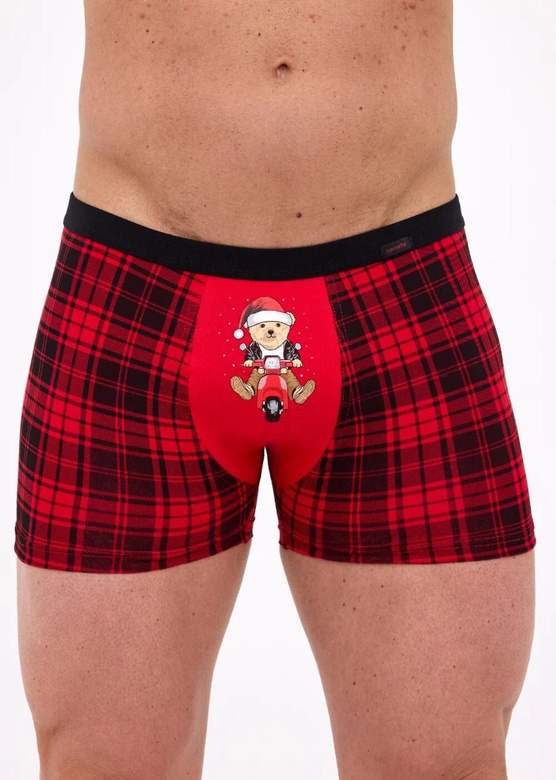 Bokserki Cornette 007/78 Teddy Rider Christmas S-2XL czerwony