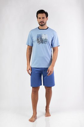 Piżama Regina 474 kr/r M-XL W25 męska niebieski