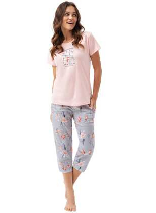 Piżama Luna 641 kr/r M-2XL L24 damska różowy