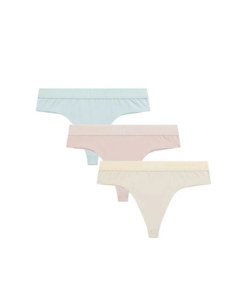 Stringi Atlantic 3CLP-013 Thongs A'3 S-XL beżowy-waniliowy-niebieski