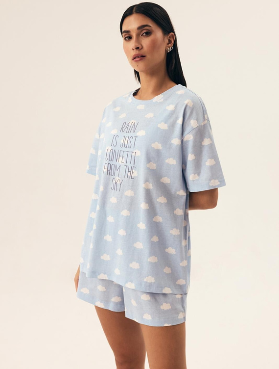 Piżama Henderson Ladies 42732 Nubes kr/r S-XL pale blue