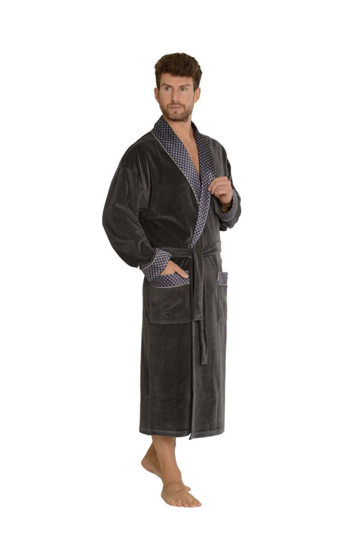 Szlafrok De Lafense Bonjur 773 długi M-2XL męski bordowy