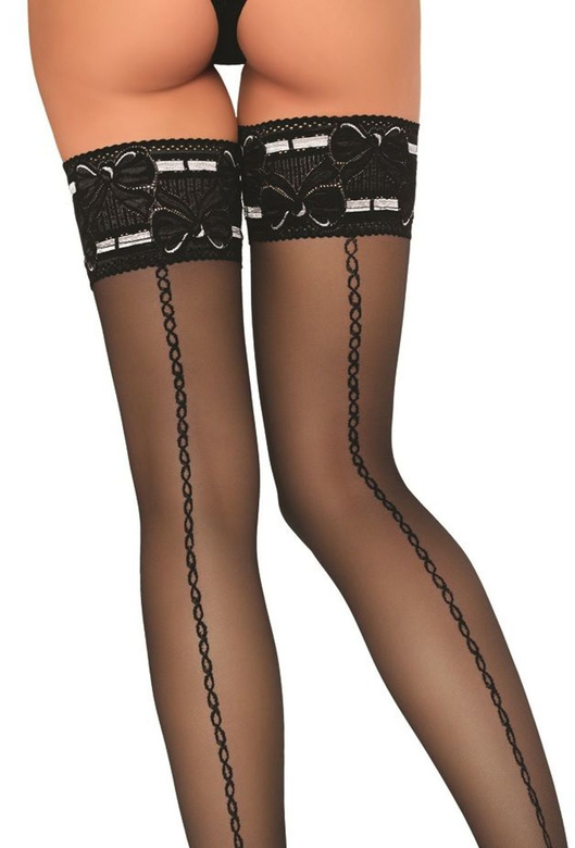 Zmysłowe pończochy ze szwem, 20 DEN AVELINE BLACK