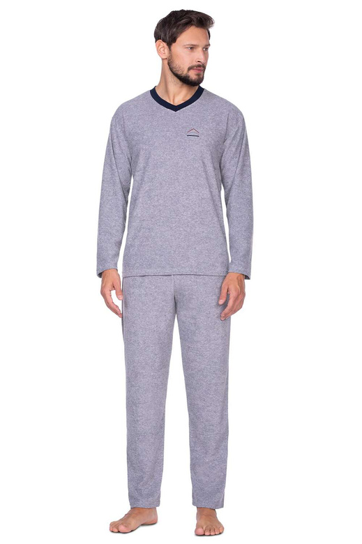 Piżama Regina 592 dł/r 2XL-3XL męska melanż ciemny