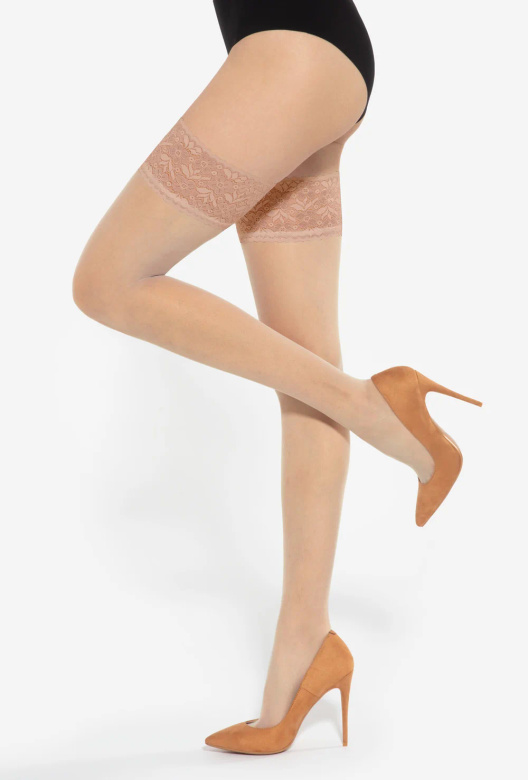 MICHELLE 01 Pończochy samonośne z koronką, visione