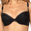 Biustonosz push-up ANUK z koronką, czarny 