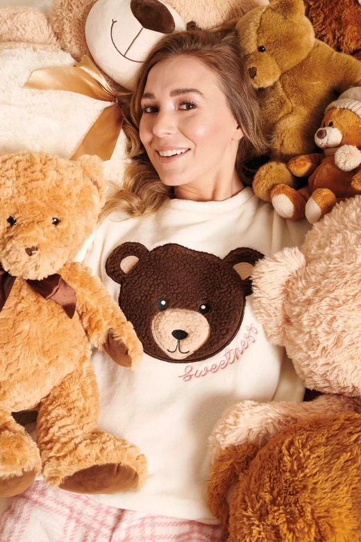 Polarowa ciepła piżama z Misiem Madlen, ecru