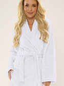 Szlafrok De Lafense 709 Manuela Frotte damski M-2XL biały