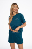 Piżama Henderson Ladies 41314 Abstract kr/r S-2XL dark turquoise