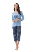 Piżama Luna 331 3/4 S-2XL damska niebieski