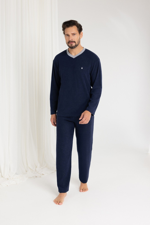 Piżama Regina 489 dł/r Frotte 2XL-3XL męska zielony
