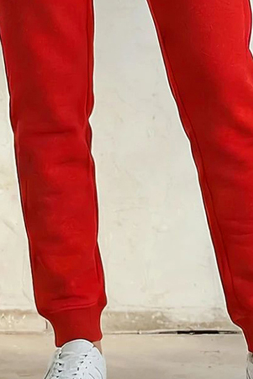 Spodnie dresowe jogger ze ściągaczami i kieszeniami damskie, czerwone