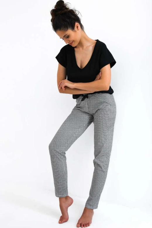 Miła piżama damska DOMENICA 100% bawełna, czarna